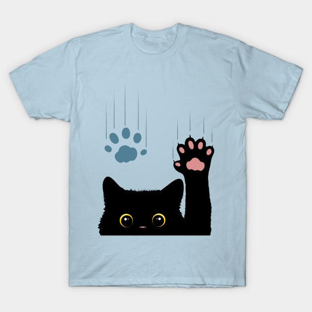 Naughty Cat sliding on window T-Shirt by BluedarkArt